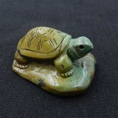 Turquoise Gemstone Turtle Carved Ornament, 46x39x24mm, 48.7g - MyGemGarden