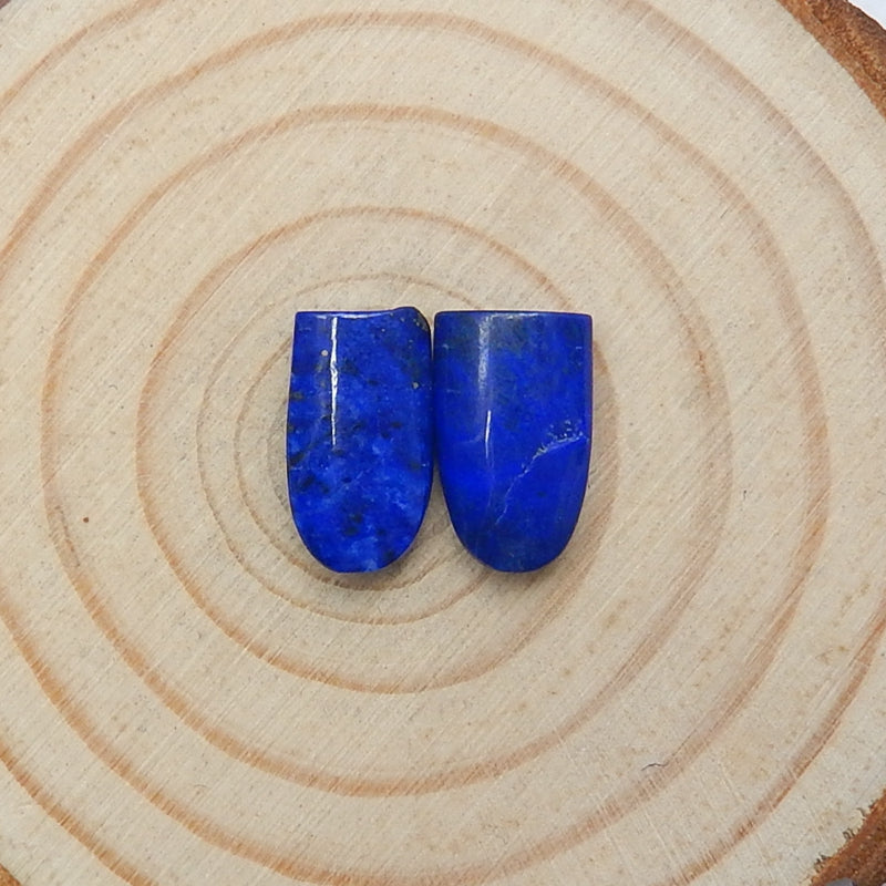 Natural Lapis Lazuli Cabochon Pair, 14x7x4mm, 2.0g - MyGemGarden