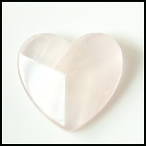 Carved Rose Quartz Heart Shape Gemstone Cabochon, 25x24x7mm, 6.1g - MyGemGarden