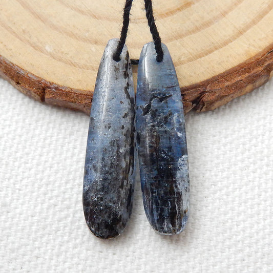 Natural Blue Kyanite Earrings Beads, Stone For Earrings Making, 29x7x4mm, 3.9g - MyGemGarden