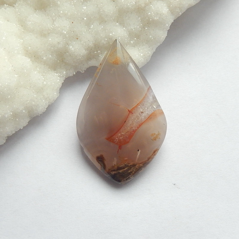 Warring States Red Agate Cabochon,46x28x7mm,12.1g - MyGemGarden