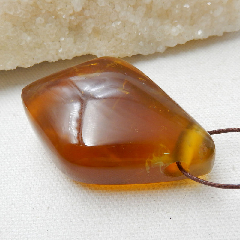 Natural Yellow Opal Gemstone Pendant, Natural Stone Jewelry, 56x39x20mm, 46.9g - MyGemGarden