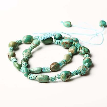 New Fashion Green Turquoise Gemstone Jewelry Loose Beads, 30.6g - MyGemGarden