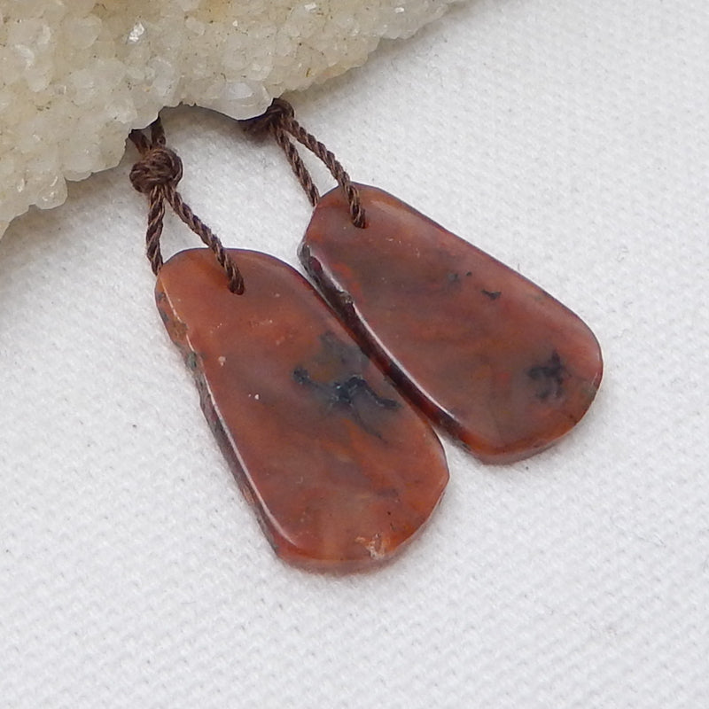 Nugget Agate Earrings Pair, stone for Earrings making, 23x14x3mm, 22x14x3mm, 3.4g - MyGemGarden