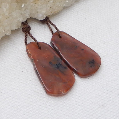 Nugget Agate Earrings Pair, stone for Earrings making, 23x14x3mm, 22x14x3mm, 3.4g - MyGemGarden
