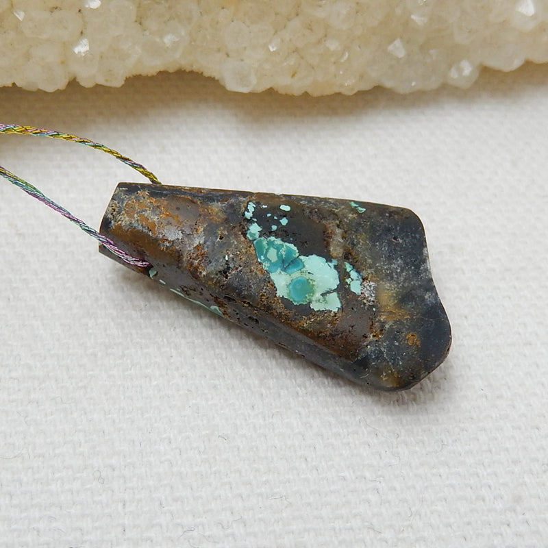 Nugget gemstone Turquoise Pendant, Best Jewelry Handmade DIY Jewelry Making, 29x16x8mm, 4.2g - MyGemGarden