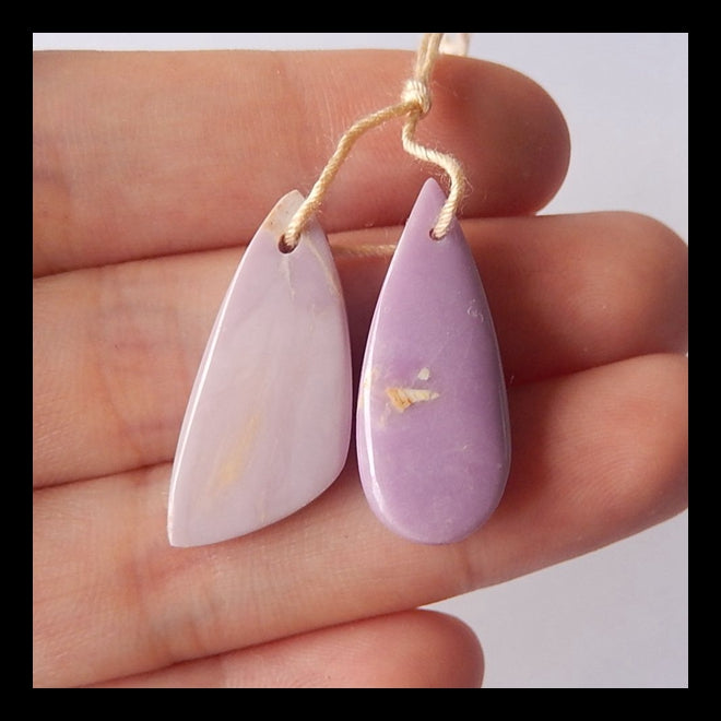 2 PCS purple mica Gemstone Pendant Beads, 26x11x3mm, 26x10x4mm, 3.3g - MyGemGarden