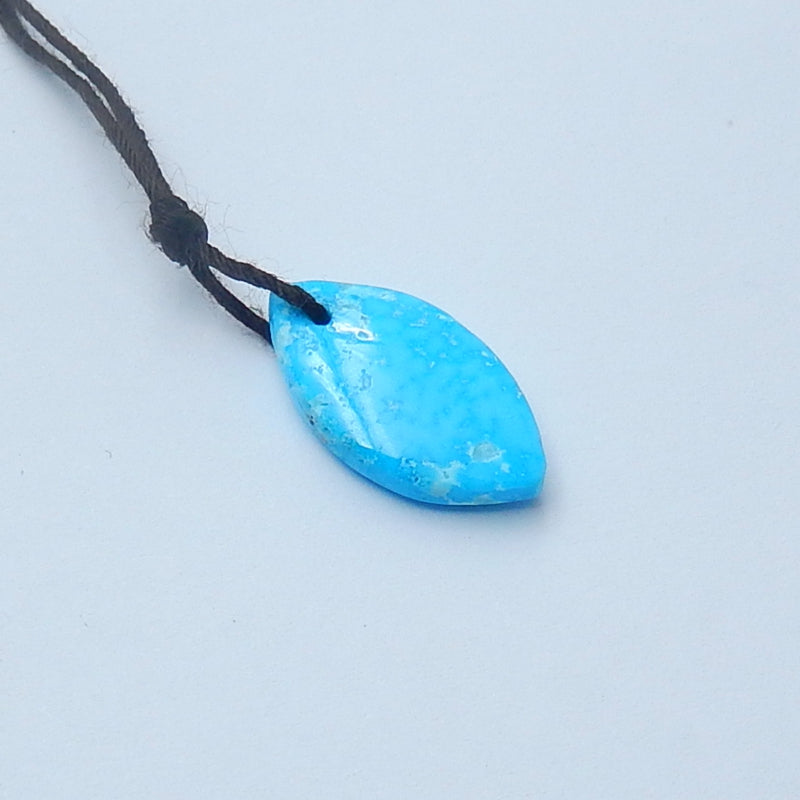 Natural Turquoise Drilled Marquise Pendant Bead, stone for jewelry making, 18x10x4mm, 1g - MyGemGarden