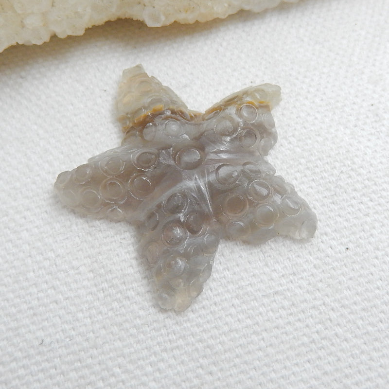 Carved starfish Natural Arborization Opal pendant Bead, stone for Pendant making, 24x11x4mm, 2.9g - MyGemGarden