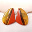 Yellow Opal, Tiger-Eye And Red River Jasper Glued Gemstone Earrings Stone Pair, 27x20x4.5mm, 6.5g - MyGemGarden