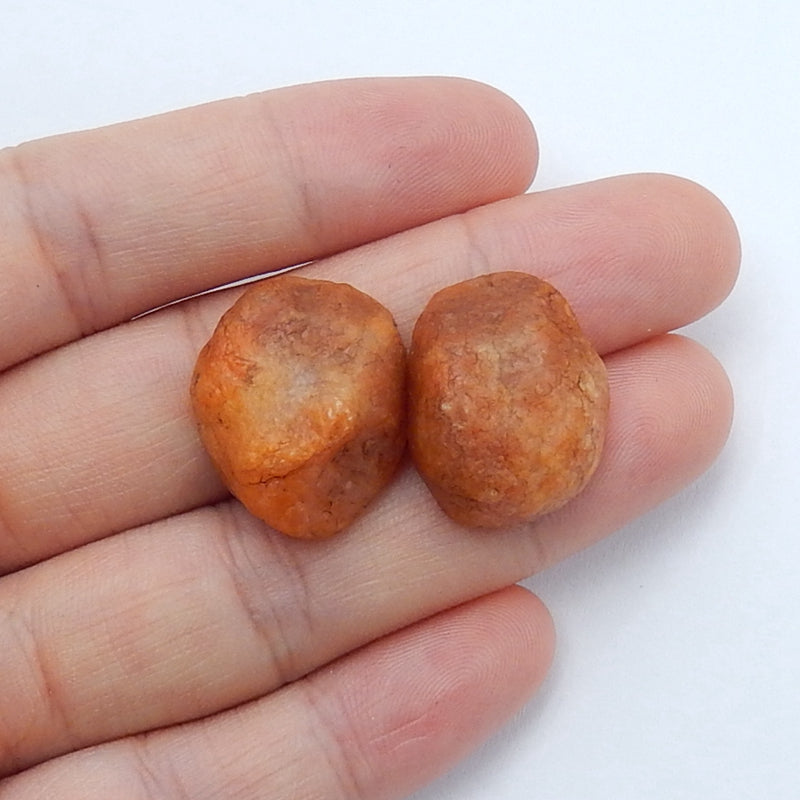 1Pairs Red Agate Gemstone Cabochon Pair, 20x17x8mm, 7.7g - MyGemGarden