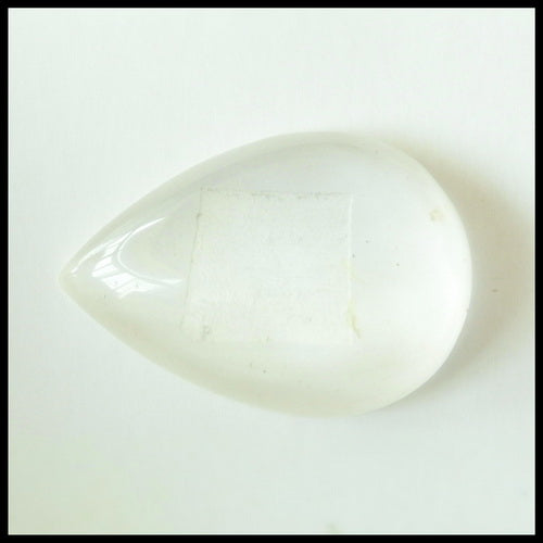 Natural White Quartz Gemstone Cabochon, 28x19x8mm, 6.3g - MyGemGarden