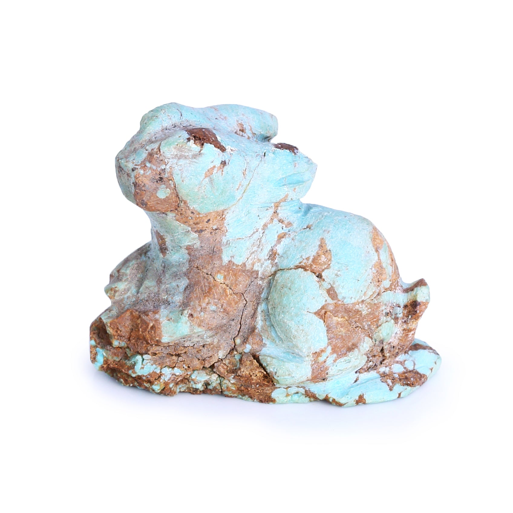New Carved Rabbit Turquoise Gemstone ornament, 21x32x20mm, 13.1g - MyGemGarden