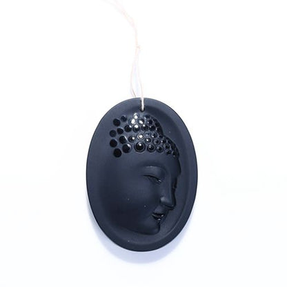 New Design Carved Obsidian buddha Pendant, 60x43x9mm, 33.4g - MyGemGarden