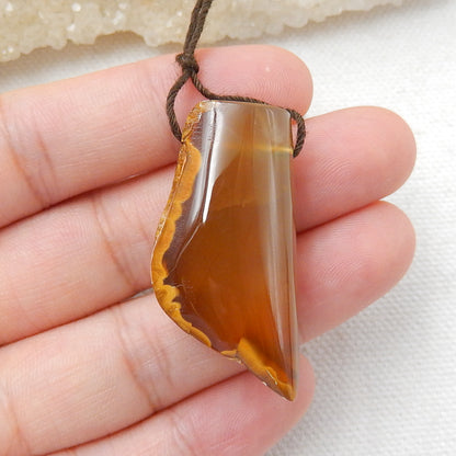 Nugget Agate Gemstone Pendant Fashion jewelry, 37x18x13mm, 14.5g - MyGemGarden