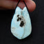 Unique larimar Handmade carved wolf head pendant bead, 34x21x17mm, 11.6g - MyGemGarden