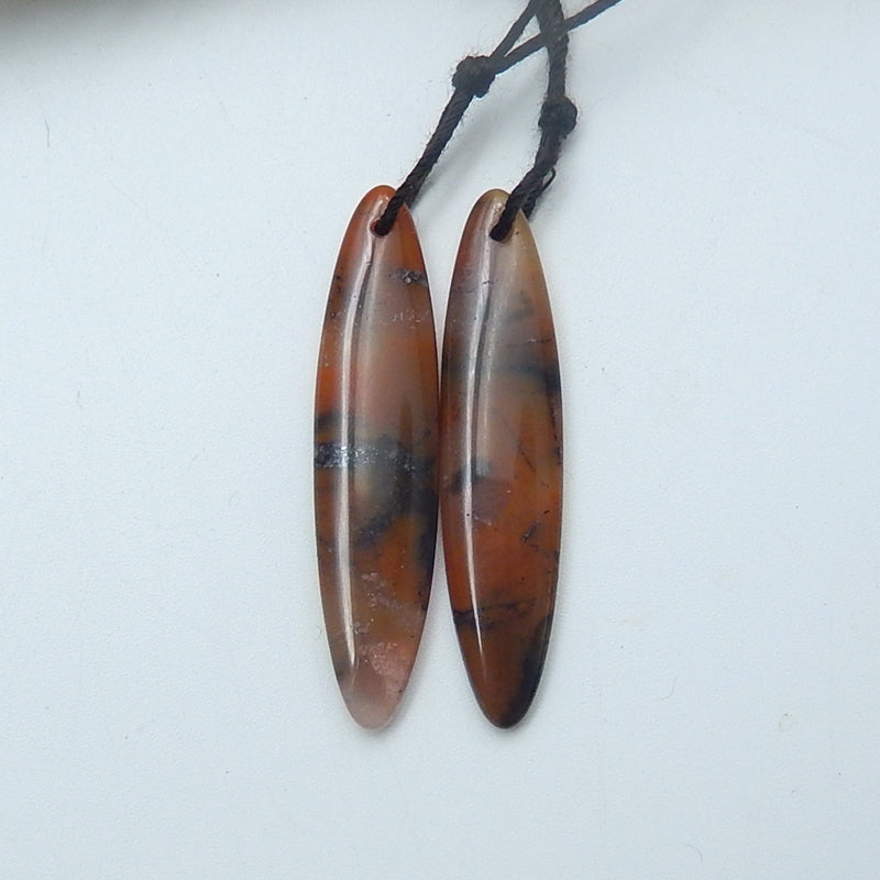 Autumn stone Earrings Pair 41x9x4mm,4.7g - MyGemGarden