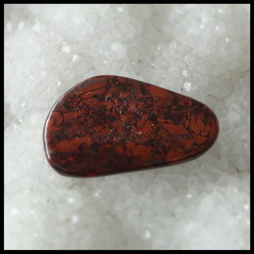 Natural Warring States Red Agate Gemstone Cabochon, 28x16x10mm, 8.8g - MyGemGarden