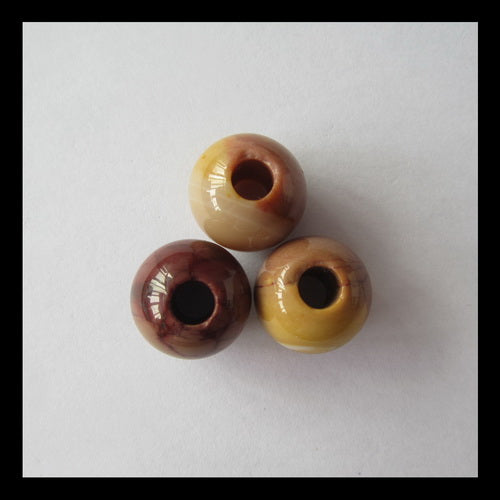 3pcs Mookaite Jasper Beads 12x14mm, 9.6g - MyGemGarden