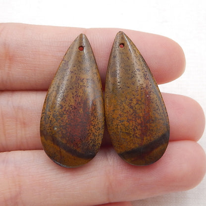 Chohua Jasper Teardrop Earrings Stone Pair, stone for earrings making, 30x13x4.5mm, 5.4g