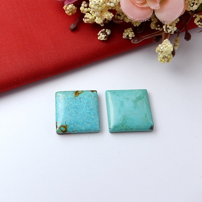 Turquoise Square Cabochon, stone for jewelry making, 16x16x4mm, 4.3g - MyGemGarden