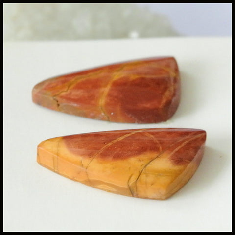 Natural Multi-Color Picasso Jasper Gemstone Cabochon 21x11x4mm,20x11x4mm,3.0g - MyGemGarden