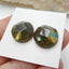 Natural Labradorite Gemstone Cabochon Pair, 15x7mm, 4.4g - MyGemGarden