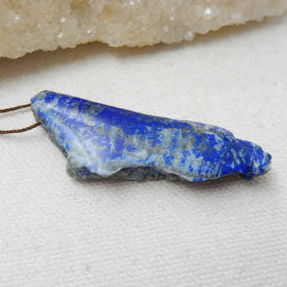 Nugget Lapis Lazuli Material Gemstone Pendant Bead, 57x19x8mm, 12.7g - MyGemGarden