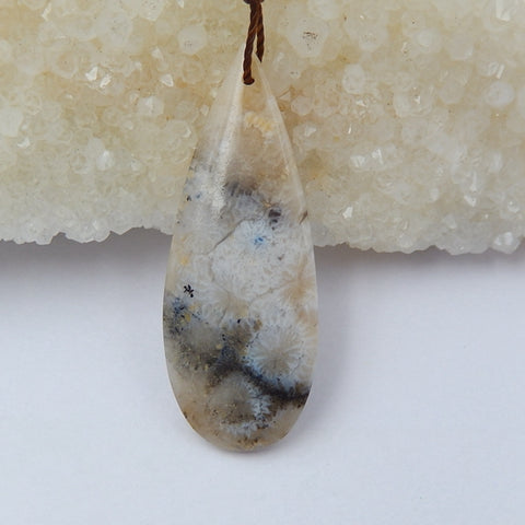 Indonesian Coral Gemstone Natural Pendant Bead, 41x16x4mm, 3.7g - MyGemGarden