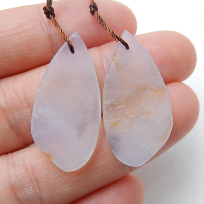 Natural Agate Earrings Pair, stone for Earrings making, 29x14x3mm, 3.7g - MyGemGarden