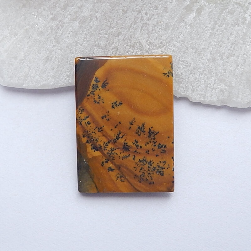 Natural Us Biggs Jasper Rectangle Gemstone Cabochon, 24x17x5mm, 3.9g - MyGemGarden