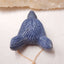 Carved Wolf Head Blue Coral Gemstone Pendant , 47x37x18mm, 27g - MyGemGarden