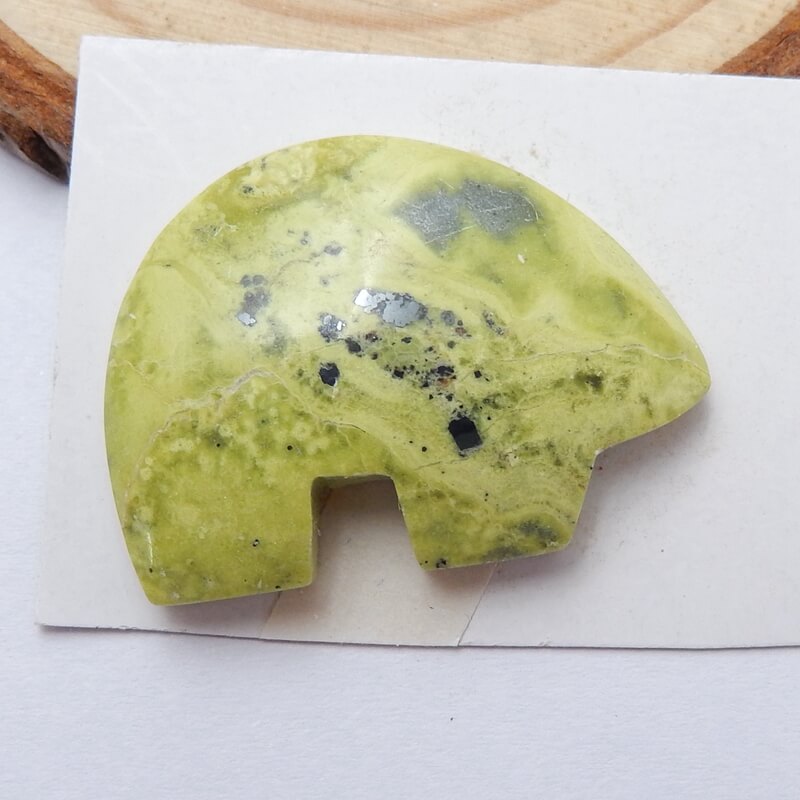 Natural Serpentine Gemstone Cabochon, 30x22x6mm, 6.2g - MyGemGarden