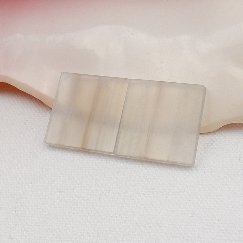 Natural Stripped Agate Banded Agate Square Gemstone Cabochon Pair, 23x23x3mm, 7.6g - MyGemGarden