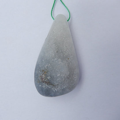 Drusy Quartz Gemstone Natural Pendant Bead, 41x22x16mm, 15.7 - MyGemGarden