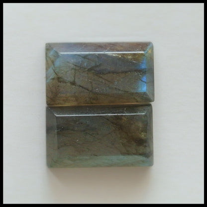 Natural Labradorite Gemstone Cabochon Pair 18x10x5mm,4.7g - MyGemGarden