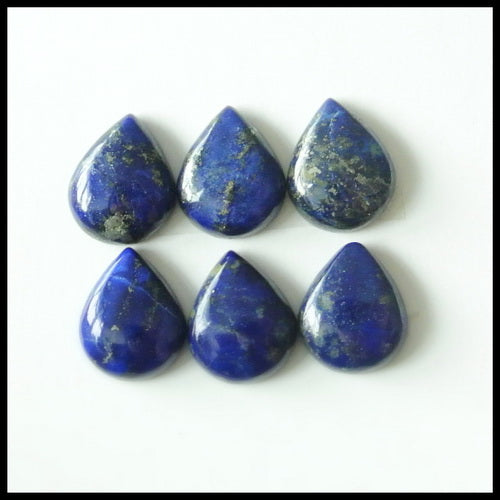 6PCS  Natural Lapis Lazuli Gemstone Cabochon 10x8x3mm,3.5g - MyGemGarden
