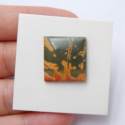 Natural Multi-Color Picasso jasper Rectangle Gemstone Cabochon, 18x17x4mm, 2.4g - MyGemGarden