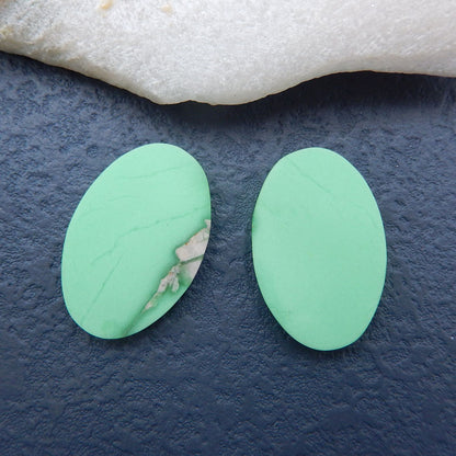 Natural Variscite Cabochons Paired 30x20x4mm, 7.3g