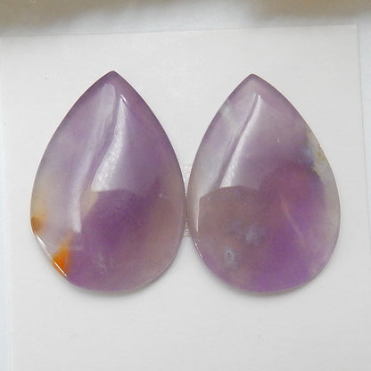 1 pair Natural Amethyst Cabochons Paired