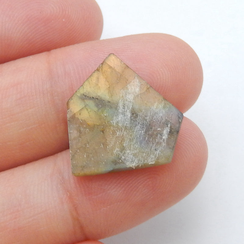 Natural Labradorite Gemstone Cabochon, 16x16x4mm, 1.8g - MyGemGarden
