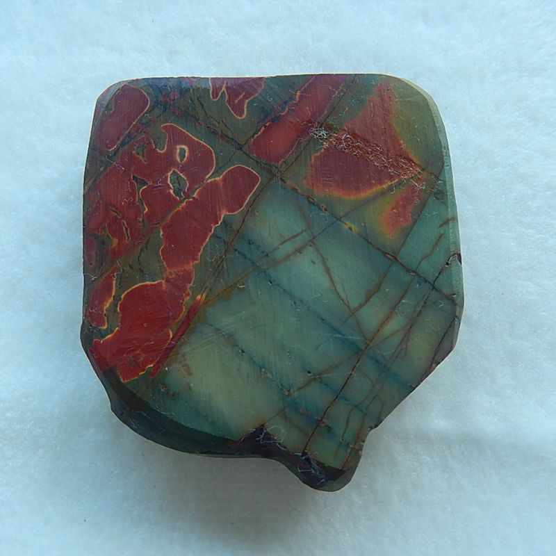 Natural Carved Multi-Color Picasso Jasper animal Cabochon, 60x54x12mm, 60.8g - MyGemGarden