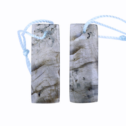 Natural Labradorite Drilled Earrings Pairs 26x9x3mm,3.5g - MyGemGarden