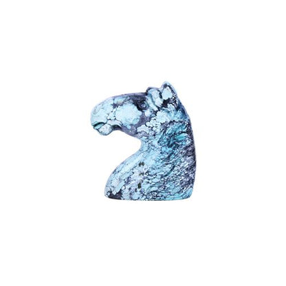 Popular Turquoise Carved Horse Gemstone Drilled Pendant, 36x29x7mm11.5g - MyGemGarden