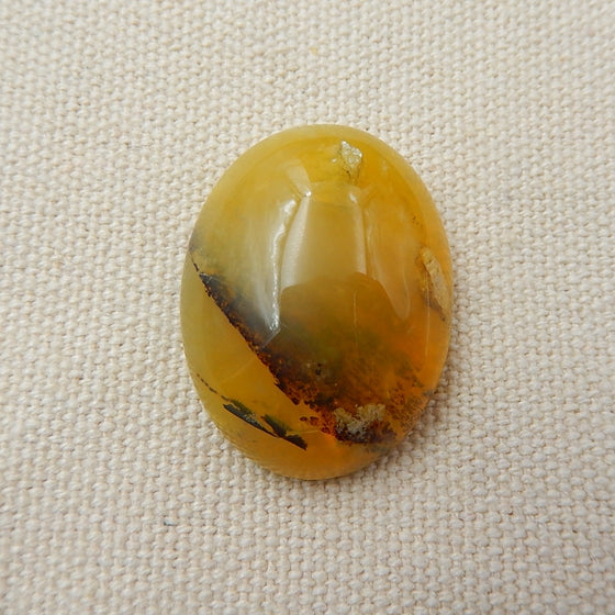 Natural Yellow Opal Cabochon 31x23x10mm, 8.2g