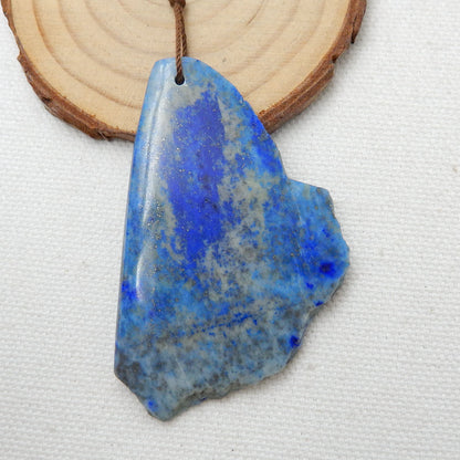 Nugget Lapis Lazuli Material Gemstone Pendant Bead, 61x38x6mm, 23.5g - MyGemGarden