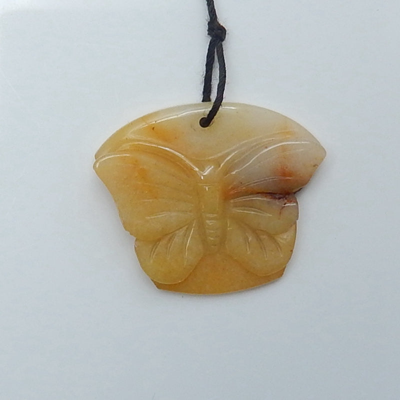 New Arrival Amazonite Carved butterfly Pendant Bead, 35x30x5mm, 8.3g - MyGemGarden