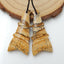 New, Carved Picture Jasper Earrings Pair, Handmade Carved Earrings Pair, 35x16x5mm, 6.5g - MyGemGarden