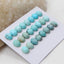 24 PCS Natural Turquoise Cabochons 9x7x4mm, 7.9g