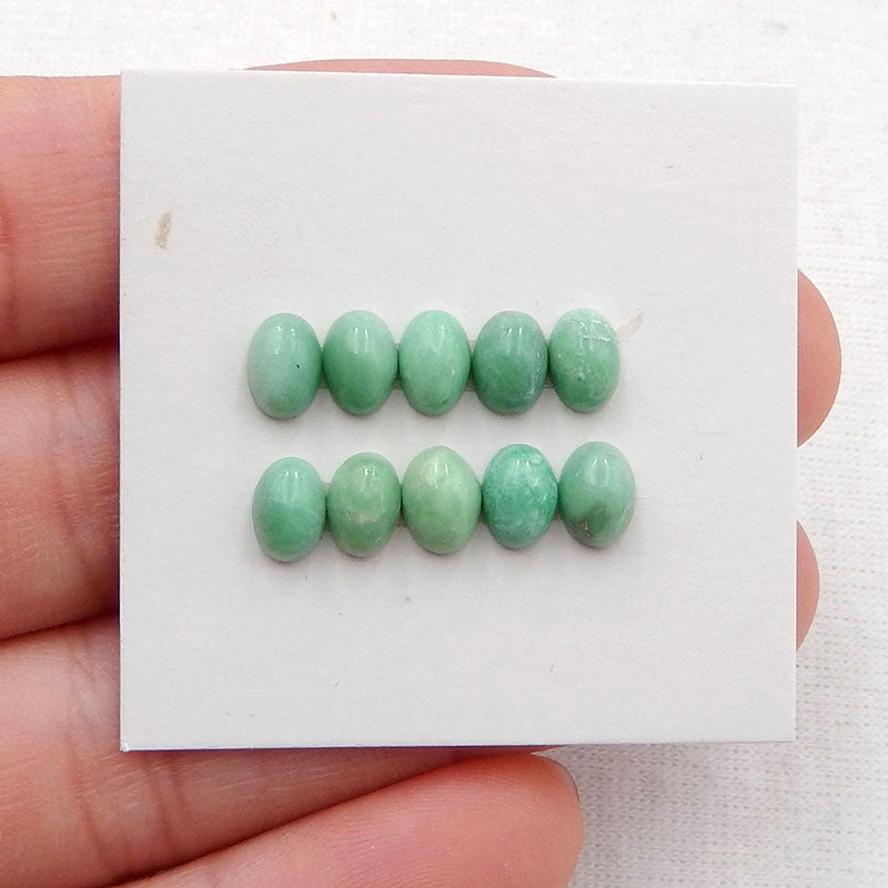 10 pcs Natural Turquoise Cabochons 6x4x3mm, 1.7g